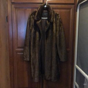 Faux Fur Coat Donna Sayler LRG Brown Mink